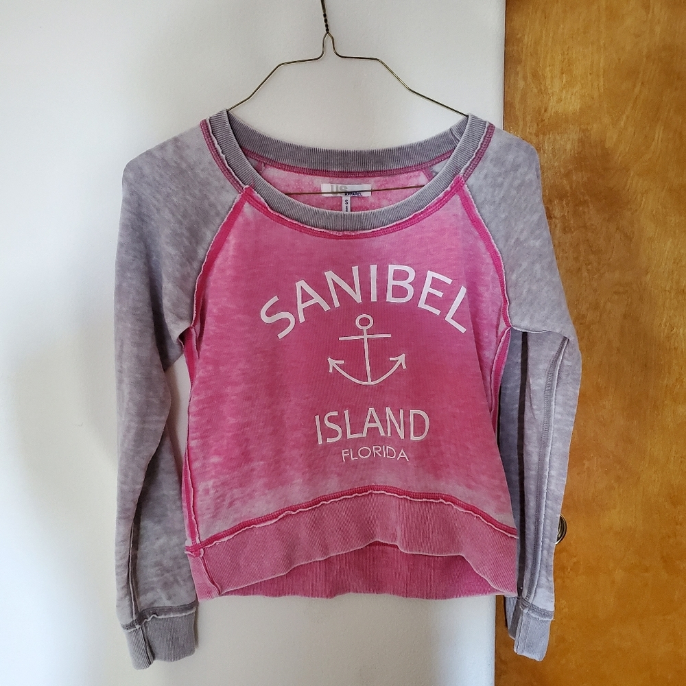 Pink and grey long sleeve shirt